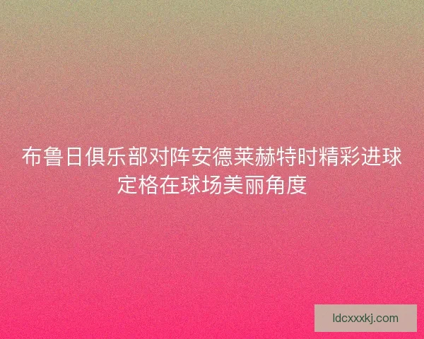 布鲁日俱乐部对阵安德莱赫特时精彩进球定格在球场美丽角度