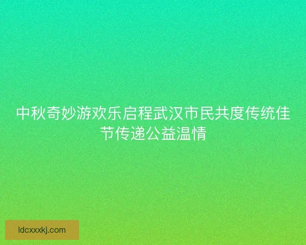 中秋奇妙游欢乐启程武汉市民共度传统佳节传递公益温情